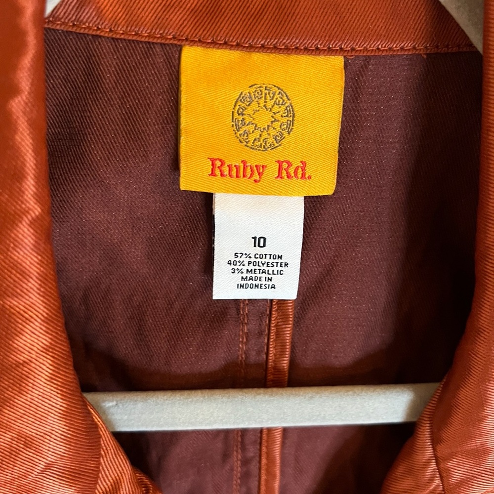 Ruby Rd Rustic Bronze Metallic Jacket Size 10 - image 3